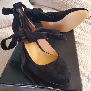 Talbots black ankle wrap shoes